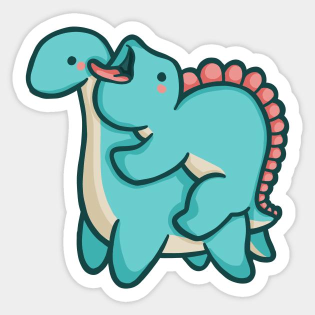 Cute dinosaurs, hug attack, hugging dino Sticker by hugadino